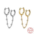 2021 NEW 925 Sterling Silver cuban chain link diamond hoop Earrings for Women